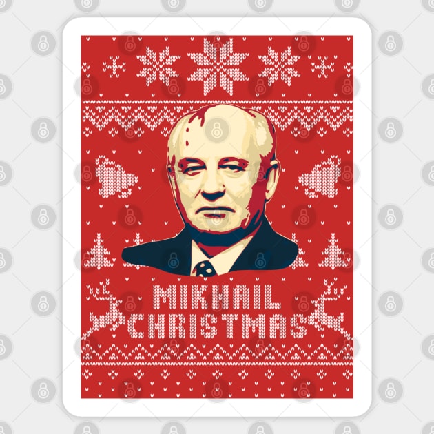 Mikhail Gorbachev Merry Christmas Sticker by Nerd_art